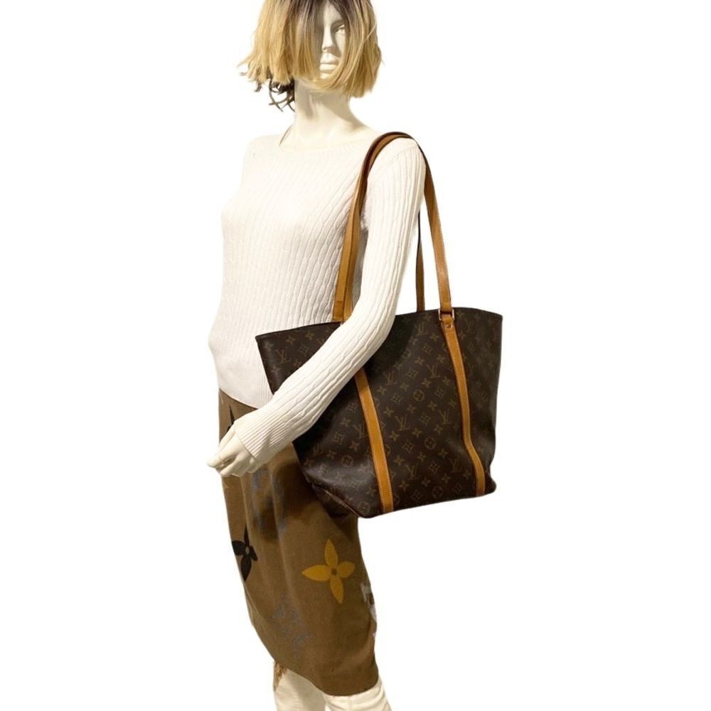 LOUIS VUITTON Monogram Sac Shopping Leather Tote Bag 💼 LVJ26 - Picture 3 of 16
